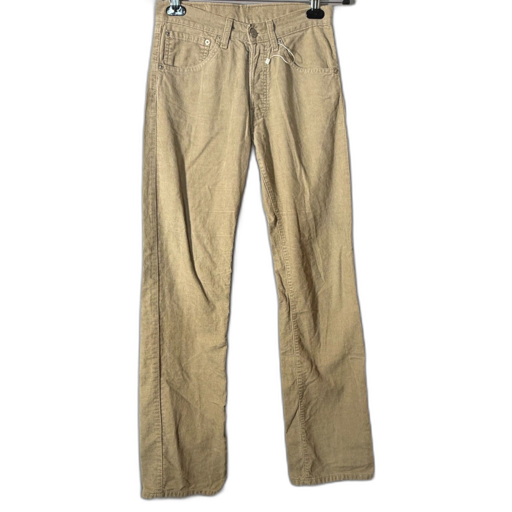 Vintage Levi's 551 Corduroy Pants 28x34 Tan Khaki Straight Button Fly Mens